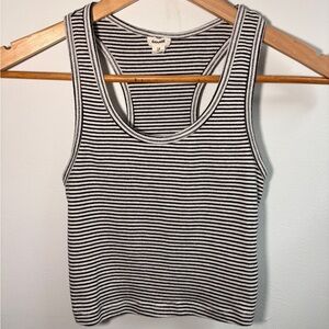 Garage Women’s S Striped Black and White Tank Top